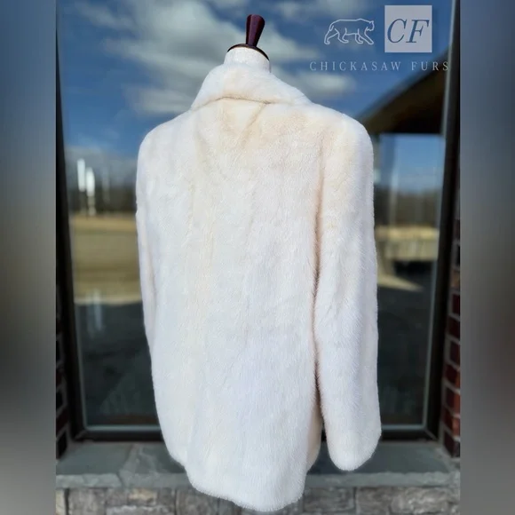10/12 Genuine Pearl White Mink Fur Jacket Real Fur Genuine Fur Yudofsky’s